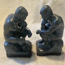 “The Thinker” Statues/Bookends Rare Heavy Collectible Reading Time Sculptures picture
