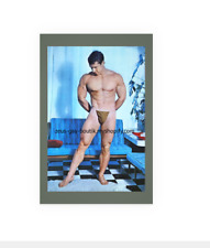 POSTCARD Print / Beefcake in blue living room picture