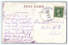 DPO 1887-1947 Mc Luney Ohio OH Postcard Greetings Paint Brush River 1910 Antique picture