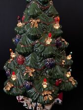 LENOX Holiday Village Christmas Tree Centerpiece/Ceramic/Light Up/Music Box, 12” picture