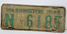 1949 Washington License Plate All Original Paint Rare Unrestored picture
