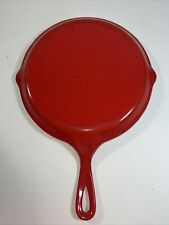 Griswold Cast Iron 107 Skillet Griddle with Red and White Enamel picture