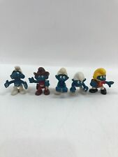 vintage smurf lot of 5 peyo schleich 1981 1980 hong kong picture