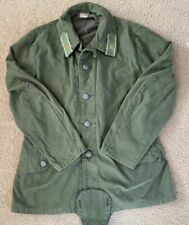 Genuine Vintage Swedish Army Olive Green Work Chore Jacket Military Coat C48 picture