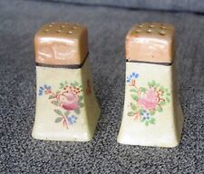 Vintage Lusterware Ceramic Salt Pepper Shakers Japan Hand Painted Floral Design picture