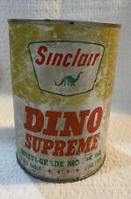Sinclair DINO SUPREME Motor Oil One Quart Composite Advertising Can Vintage picture