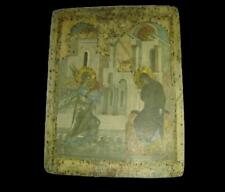 Antique Old Masters Icon Blessed Virgin Mary Annunciation Tempera Oil Painting. picture