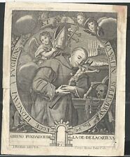 Holy card lamina grabado antique de San Bruno santino image pieuse picture