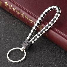 Faux Leather Keychains - Geometric Knitted Rope Keyring Stylish Bag Accessories picture