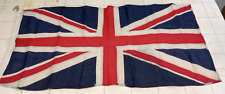 51x24in Antique Union Jack Flag stitched linen Panel British United Kingdom WWI picture