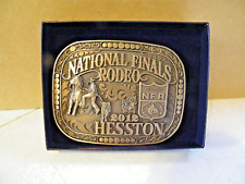 Hesston Brass 2012 NFR Wrangler Cowboy Rodeo Adult Buckle, New picture