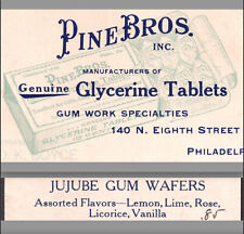 Pine Bros Glycerine Tablets RARE Gum Work Cough Drop Jujube Victorian Trade Card picture
