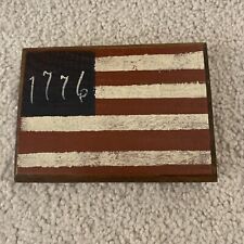 Handmade Wood Small AMERICAN FLAG 1776 Americana Primitive Home Decor 4.5