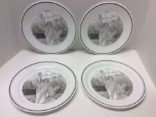 Corelle Corning Statue Of Liberty Twin Tower Set 4 10 1/4” Dinner Plates Vintage picture