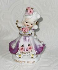 Lefton Sunday’s Child Angel Figurine Porcelain Gold Wings Has Sticker picture