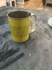 Vtg Androck Flour Sifter Floral Tin Yellow & Green Mid Century Modern USA VGC picture