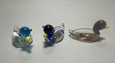 3 Miniature ducks art Glass picture