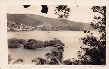 RPPC St Thomas Virgin Islands Harbor Skyline RL Ottley 1936 Photo Postcard D4 picture