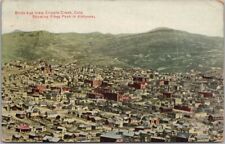CRIPPLE CREEK, Colorado Postcard Bird's-Eye View w/ Pike's Peak - 1913 Cancel picture