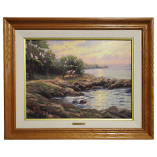Signed Thomas Kinkade Sunset on Monterey Bay Limited Edition Canvas 18x24 Framed picture