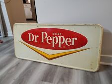 c.1950s Original Vintage Drink Dr. Pepper Sign Metal Embossed Clean Coke Pepsi picture