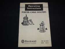 1970'S PORTER CABLE ROUTERS OPERATING INSTRUCTIONS - ROCKWELL MFG. CO. - J 9146 picture