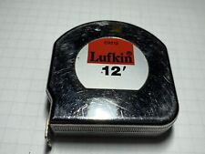 Vintage Lufkin 12' C9212X Measuring Tape Rule Tool USA Made Retro Silver Tone picture
