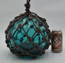 VINTAGE GLASS FISHING FLOAT IN TURQUOISE picture