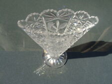 Vintage Hofbauer  Byrdes Clear Crystal  Vase Fan Shape 9