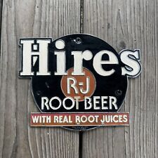 Hires R-J Root Beer Vintage Sign 40s-50s Embossed 6” x 7.5” Great Condition USA picture