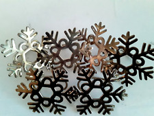 Set of 6 Vintage Large Snowflakes Napkin Rings Christmas Winter 3.5
