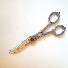 Italian Vintage Sterling Silver Scissors Grape Pattern Shears Italy picture