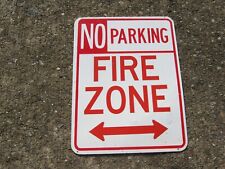 Original Decommissioned NO Parking Fire Zone metal single face Street Sign picture