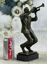 Abstract Modern Art Bronze Figure Sculpture Jazz Musician Trumpet Player SALE NR picture