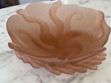 Vintage Octopus Bowl And Stand Pink Opalescent Sable Glass ~ approximately 10” picture