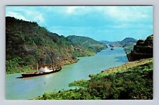 Panama, Gaillard Cut, Culebra Cut, Antique Vintage Souvenir Postcard picture
