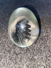 Vintage Crystal Egg Paper Weight Abstract Swirl Design Inside picture