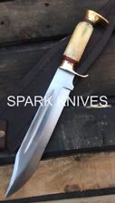 15” SPARK CUSTOM HANDMADE D2 CROCODILE DUNDEE HIGH POLISH BOWIE KNIFE W/Sheath picture