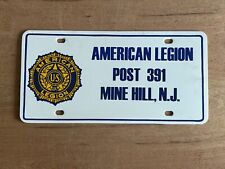 American Legion License Plate Mine Hill NJ Post 391 Vintage Plastic picture