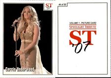 CARRIE UNDERWOOD Volume 1 perforated card #44 2007 Spotlight Tribute Card picture