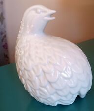 Vtg MCM Mid Century Homco White Porcelain Quail Large Mamma Bird Figurine Decor picture