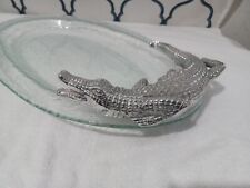 Arthur Court Alligator Centerpiece Glass Tray  19'' New picture