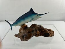 Vintage John Perry Blue Marlin - Swordfish Sculpture - Rare Fish - Burlwood picture