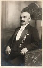 RARE ROMANIA Virgil P. Andronescu MAYOR OF CONSTANTA WITH MEDAL BAR TOP PHOTO picture