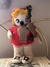 Vintage 1950s made in Japan Christmas figure folk art picture