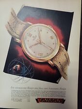 Omega Swiss Watches 1945 Print Ad Du World War 2 Luxury German Chromometer Color picture