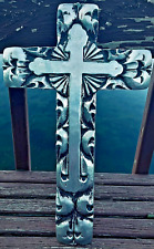 HEAVY Handcrafted Large Cast Aluminum “Medieval Styled” Mexican Made Cross picture