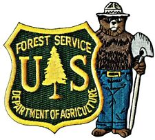 Official SMOKEY BEAR & US FOREST SERVICE SHIELD Embroidered Patch - NEW picture