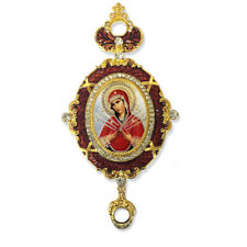 Virgin of Seven Swords - Enameled Icon Pendant  With Crown and Chain picture