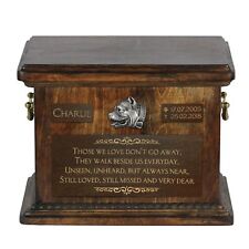 American Pit Bull Terrier - Urn for Hundeasche With Relief And Date, Art Dog picture